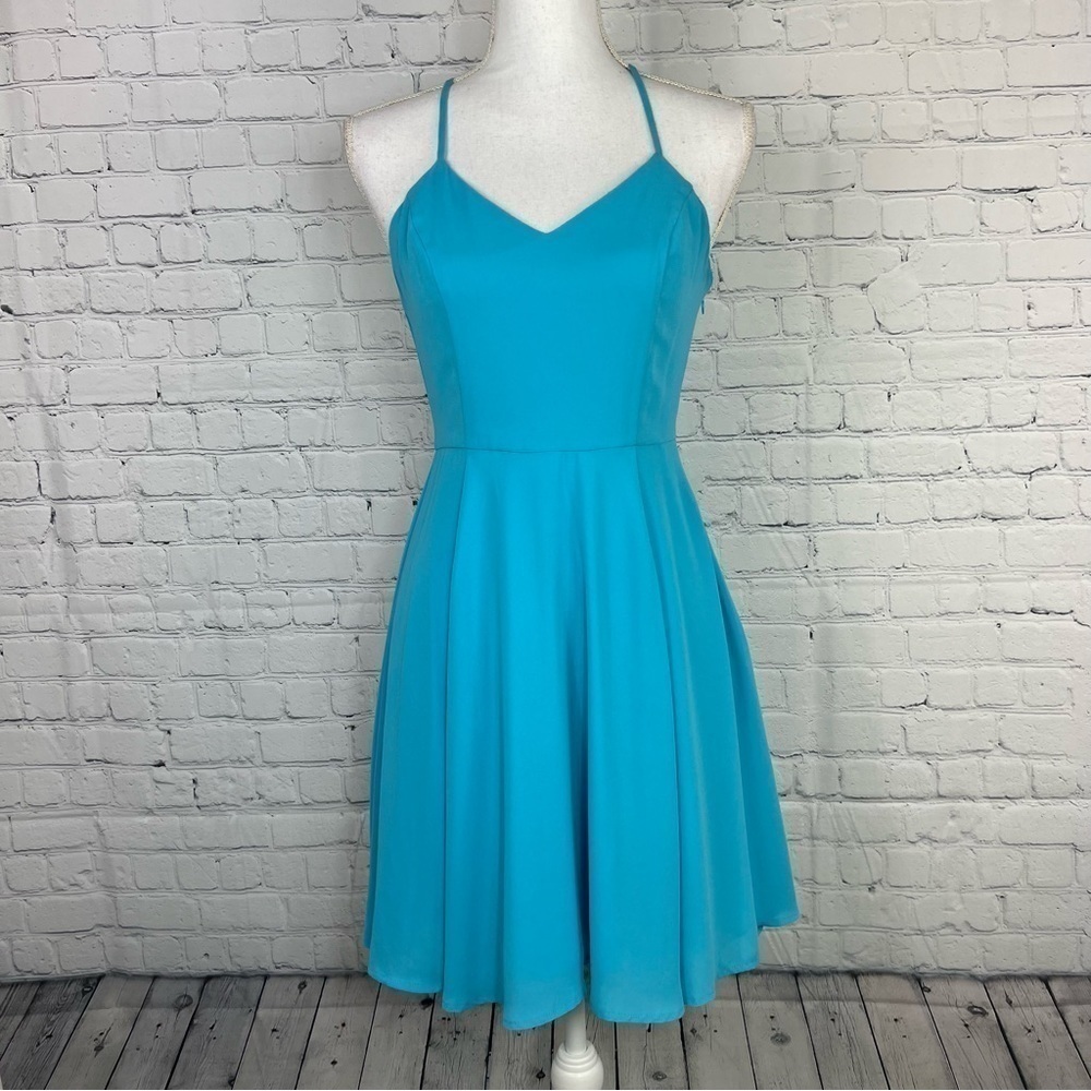 Express Blue Fit & Flare Mini Dress Size 2
